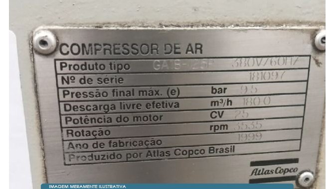 Foto - 01 Compressor Atlas Copco GBAB125P Série 181097 - [5]