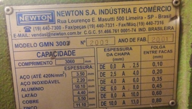 Foto - Guilhotina, marca Newton, modelo GMN 3003 - [2]