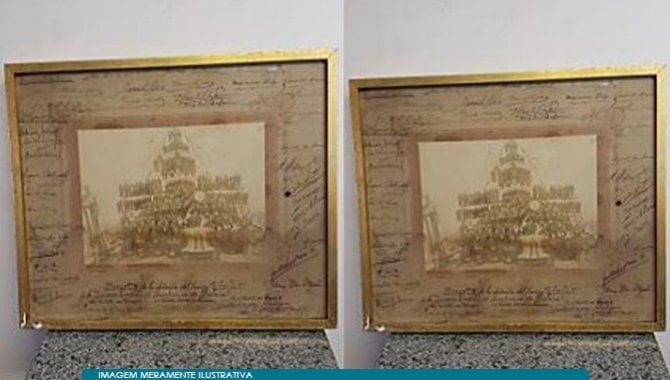 Foto - Documento Histórico: Documento memorial da visita da Corveta Carlos V à Sociedade de beneficência espanhola da Bahia - [1]