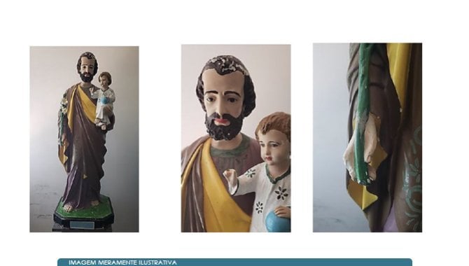 Foto - Arte Sacra - Representação de São José e o menino Jesus - [1]