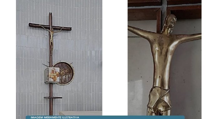 Foto - Crucifixo: Obra de representando a crucificação - [1]