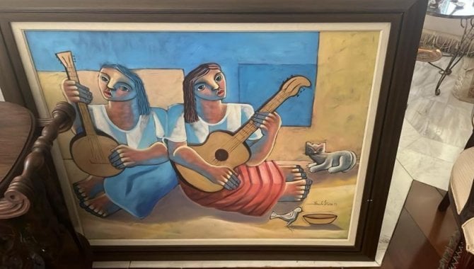 Foto - Quadro Decorativo Duas Mulheres com instrumentos Musicais - [1]