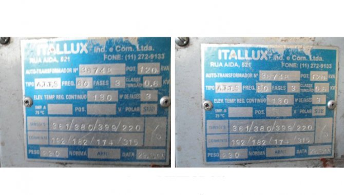 Foto - 01 Transformador Itallux, tipo ATT3 85 kVA - [1]