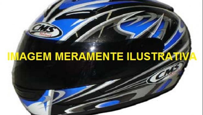 Foto - 10 Capacetes de moto da marca CMS, cores azul e preto - [1]