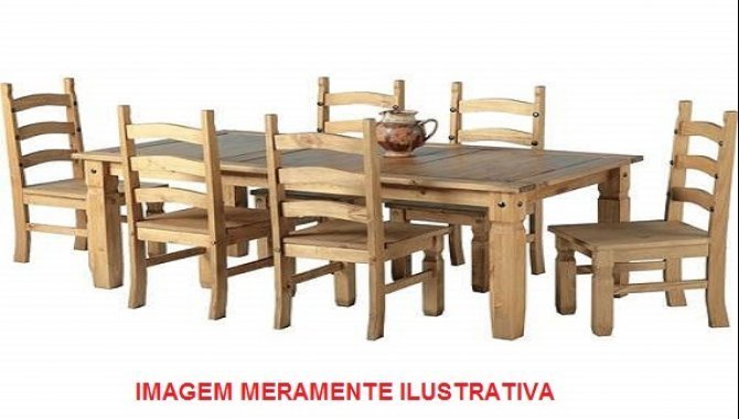 Foto - Mesa com 6 Cadeiras, Modelo Rústico - [1]