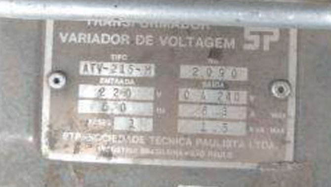 Foto - 04 Transformadores Variadores de Voltagem SP ATV-215-M Série 2090 - [2]