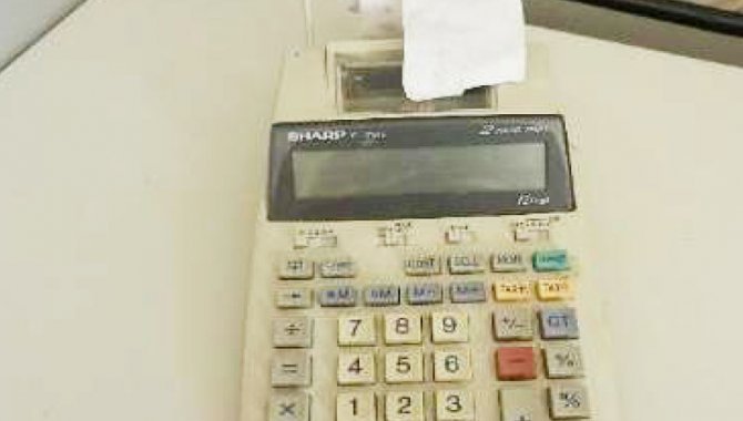 Foto - 01 Calculadora de Mesa com Fita Sharp/ Mod. EL-1750V - [1]