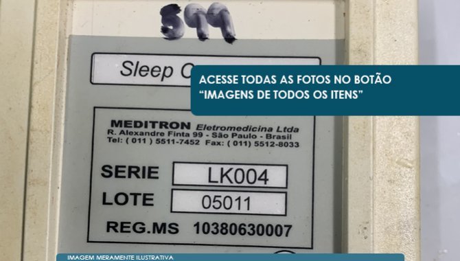 Foto - 01 Aparelho de Polissonografia marca Meditron modelo Sleepcompe80 - [3]